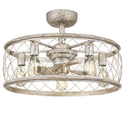 Dury 5-Light Fandelier in Century Silver Leaf