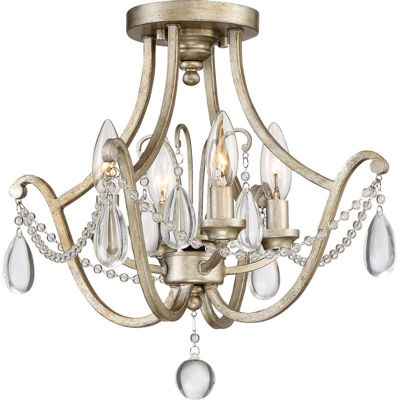 Regent 4-Light Semi-Flush Mount in Vintage Gold