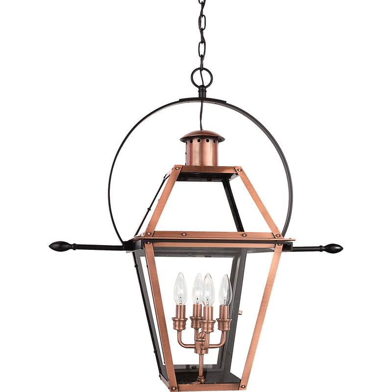 Rue De Royal 4-Light Outdoor Lantern in Aged Copper