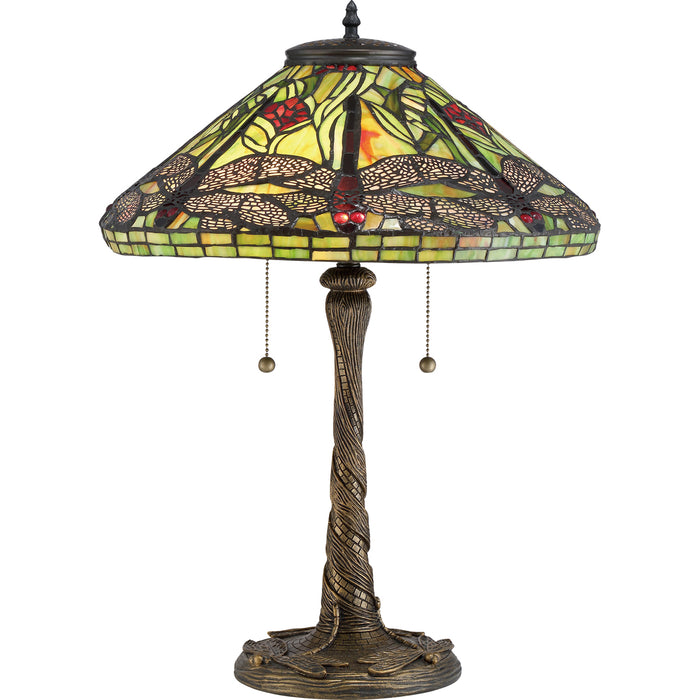 Jungle Dragonfly 2-Light Table Lamp in Architectural Bronze