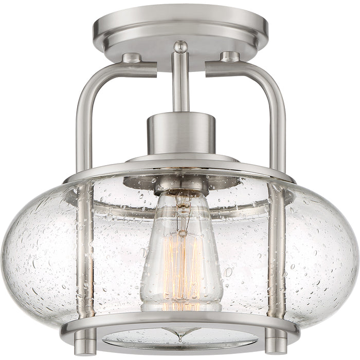 Trilogy 1-Light Semi-Flush Mount in Brushed Nickel