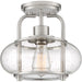 Trilogy 1-Light Semi-Flush Mount in Brushed Nickel