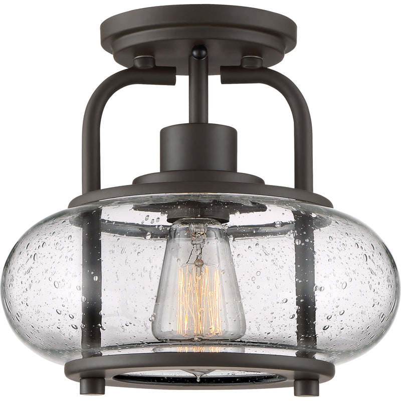 Trilogy 1-Light Semi-Flush Mount in Old Bronze