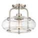 Trilogy 1-Light Semi-Flush Mount in Brushed Nickel