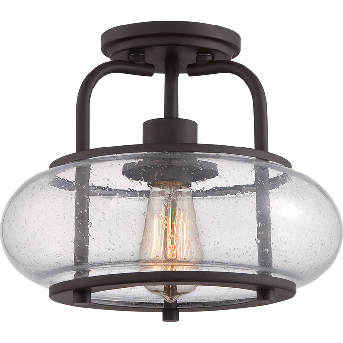 Trilogy 1-Light Semi-Flush Mount in Old Bronze