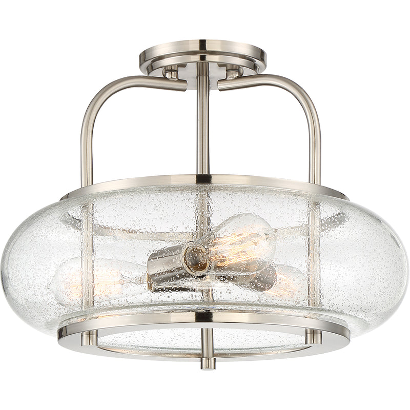 Trilogy 3-Light Semi-Flush Mount in Brushed Nickel