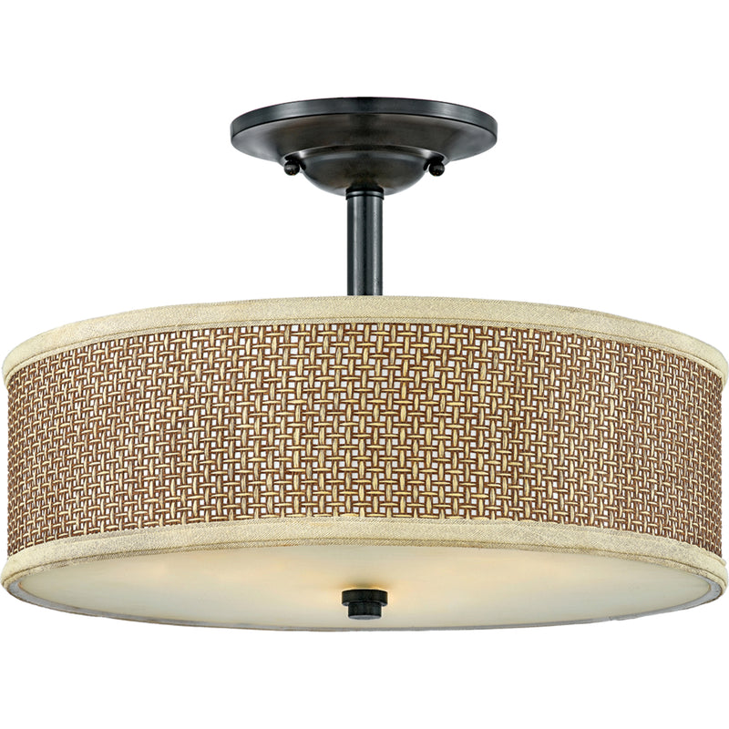 Zen 3-Light Semi-Flush Mount in Mystic Black