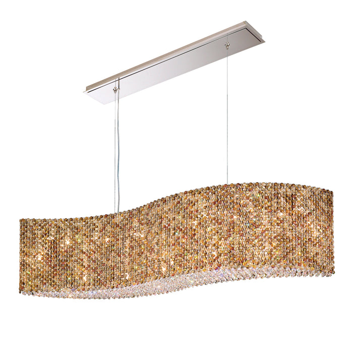 Refrax 21-Light Pendant in Stainless Steel with Clear Spectra Crystals