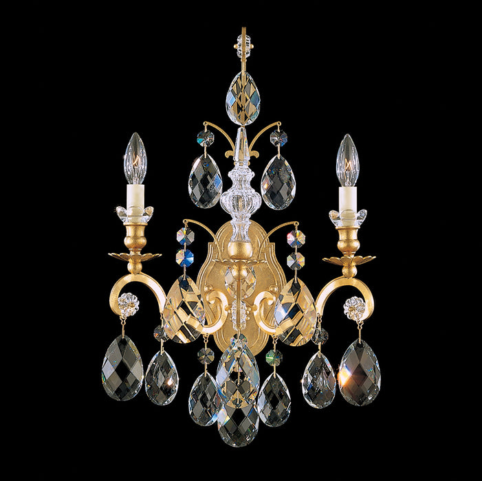 Renaissance 2-Light Wall Sconce in Heirloom Bronze with Golden Teak Crystals From Swarovski