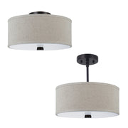Dayna Shade 2-Light Flush/Semi-Flush Convertible - Lamps Expo