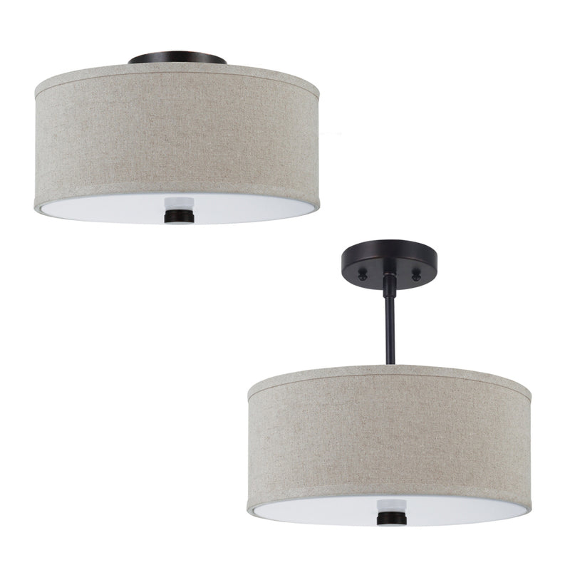 Dayna Shade 2-Light Flush/Semi-Flush Convertible - Lamps Expo
