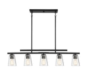 Calhoun 5-Light Linear Chandelier in Matte Black