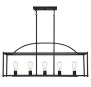 Palladian 5-Light Linear Chandelier in Matte Black