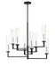 Folsom 8-Light Chandelier in Matte Black with Polished Chrome Accents