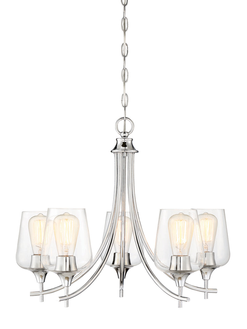 Octave 5-Light Chandelier in Polished Chrome