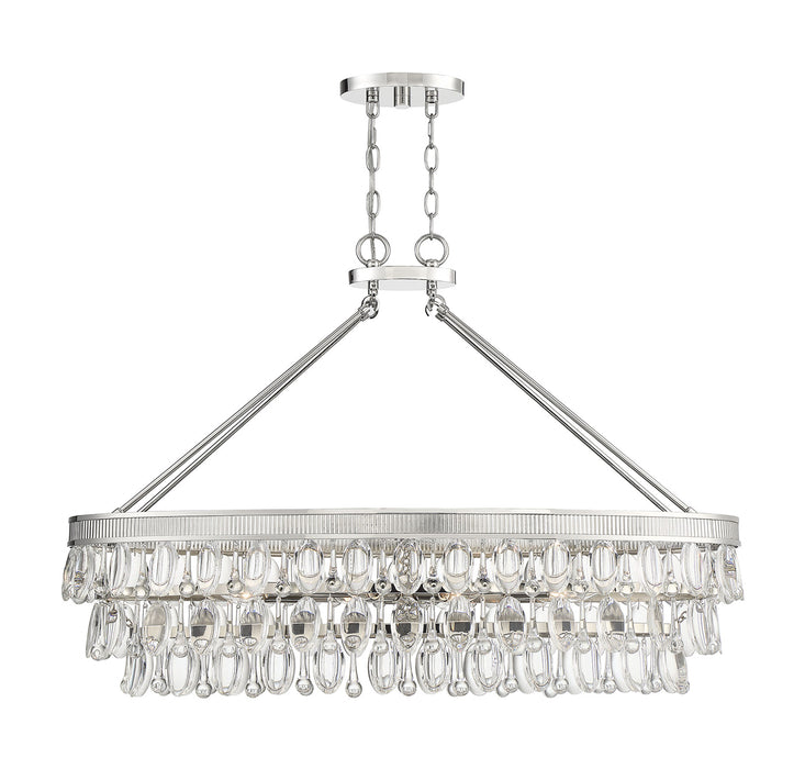 Windham 8-Light Linear Chandelier in Polished Nickel