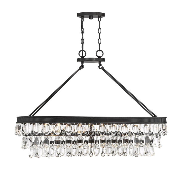 Windham 8-Light Linear Chandelier in English Bronze