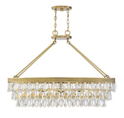 Windham 8-Light Linear Chandelier in Warm Brass