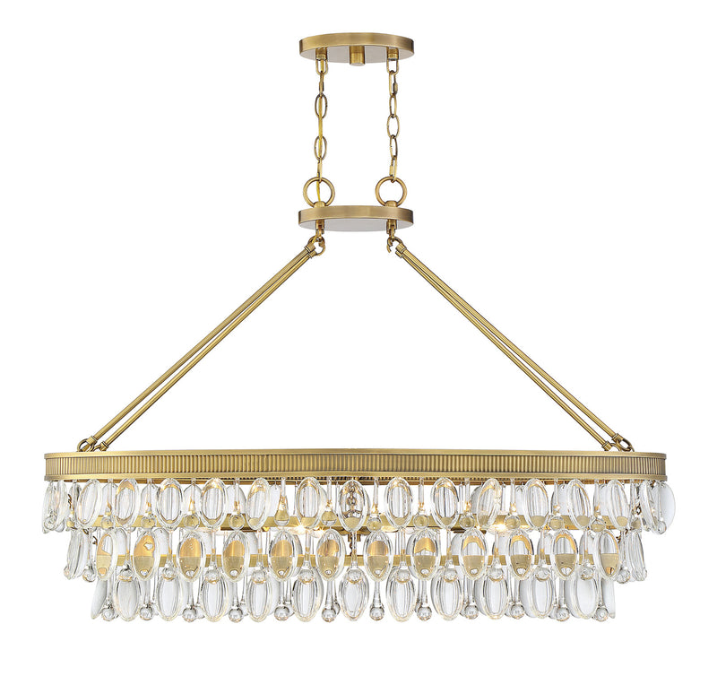 Windham 8-Light Linear Chandelier in Warm Brass