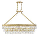 Windham 8-Light Linear Chandelier in Warm Brass