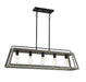Hasting 5-Light Linear Chandelier in Noblewood With Iron