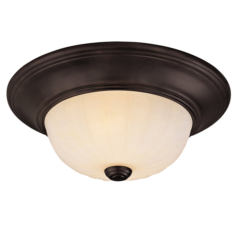 2-Light Flush Mount in English Bronze