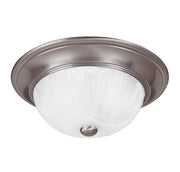 2-Light Flush Mount in Satin Nickel