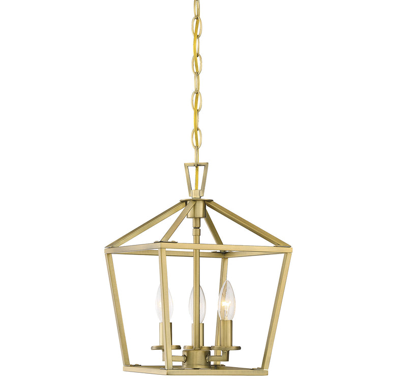 Townsend 3-Light Foyer in Warm Brass