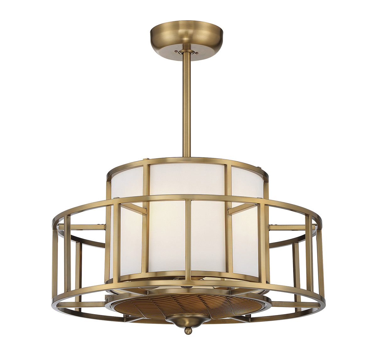 Oslo 4-Light Fan D'lier in Warm Brass