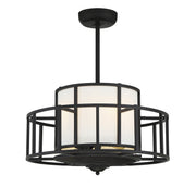 Oslo 4-Light Fan D'lier in Matte Black