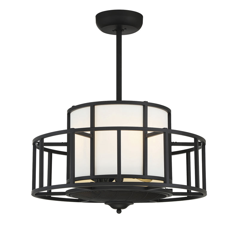 Oslo 4-Light Fan D'lier in Matte Black