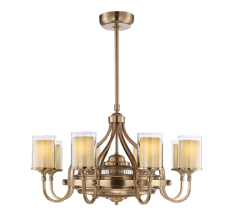 Etesian 6-Light Fan D'lier in Burnished Russet