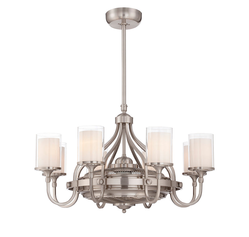 Etesian 6-Light Fan D'lier in Satin Nickel