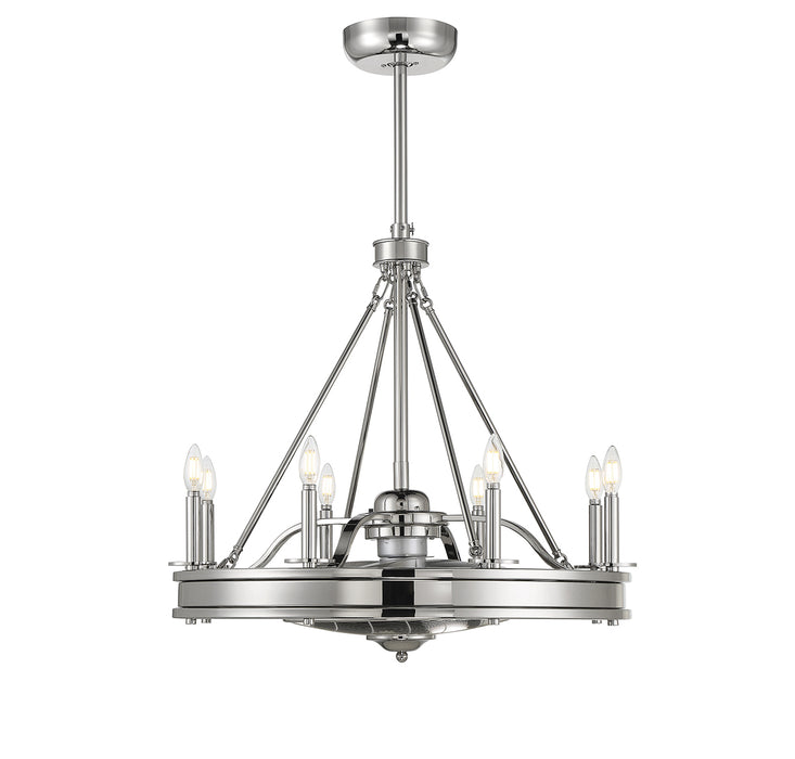Lyon 8-Light Fan D'lier in Polished Nickel