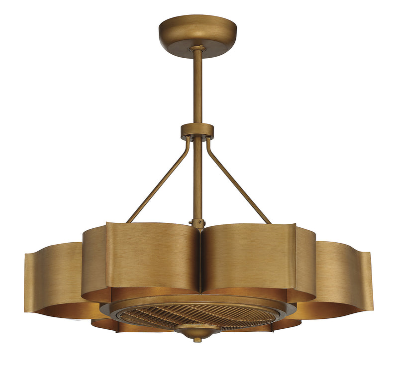 Stockholm 6-Light Fan D'lier in Gold Patina