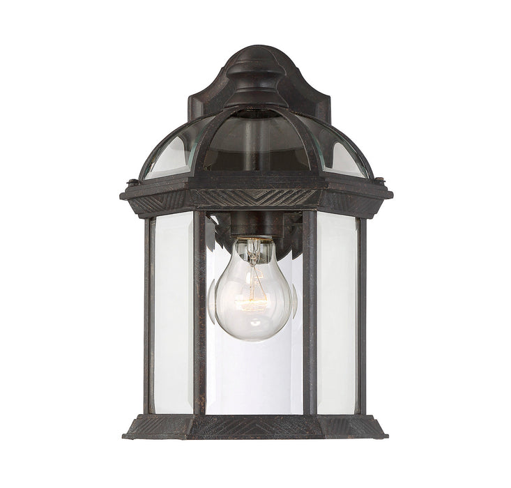 Kensington 1-Light Outdoor Wall Lantern in Rustic Bronze