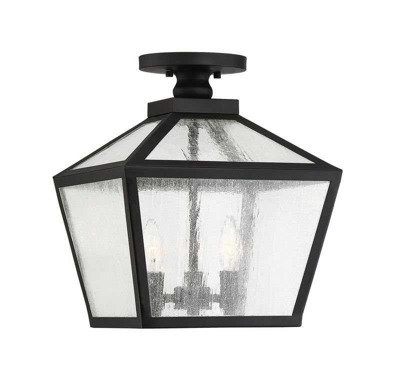Woodstock 3-Light Outdoor Flush Mount in Black