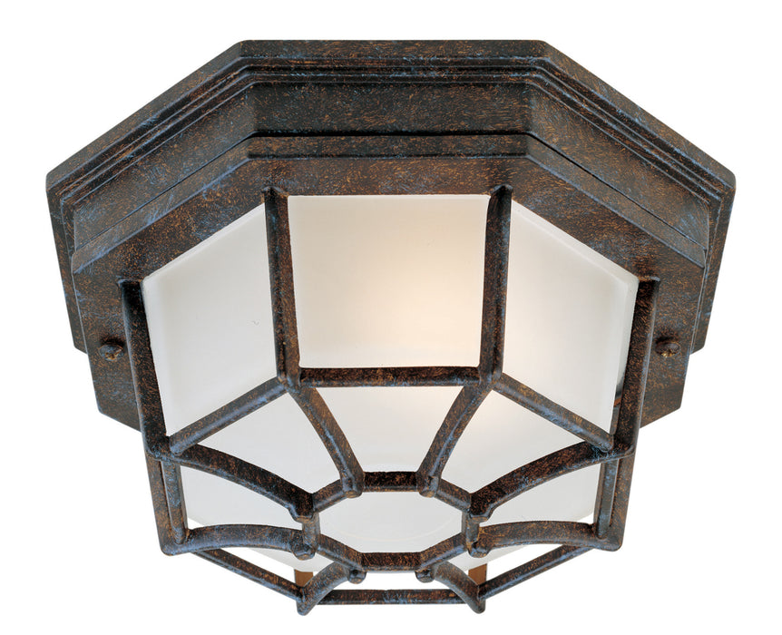 Exterior Collections 1-Light Outdoor Flush Mount in Rustic Bronze
