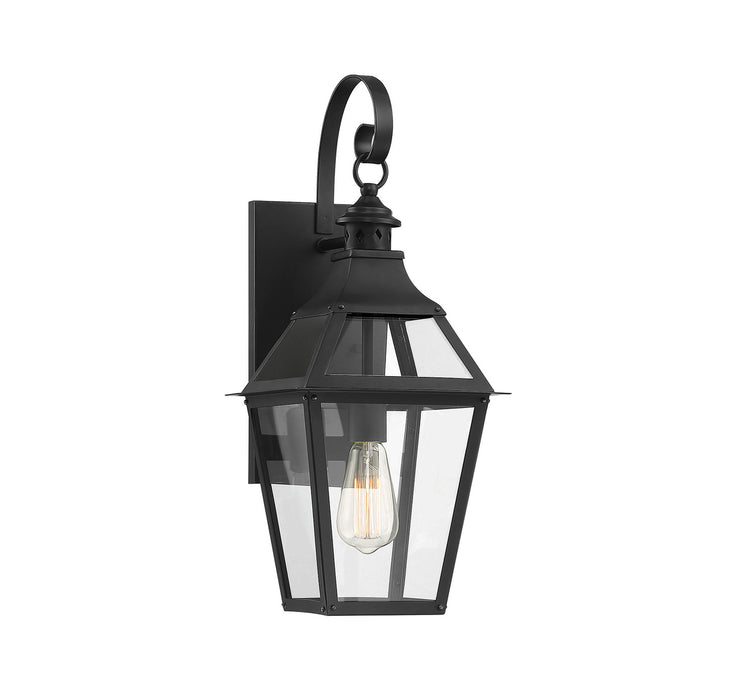 Jackson 1-Light Outdoor Sconce in Black With Gold Highlighted