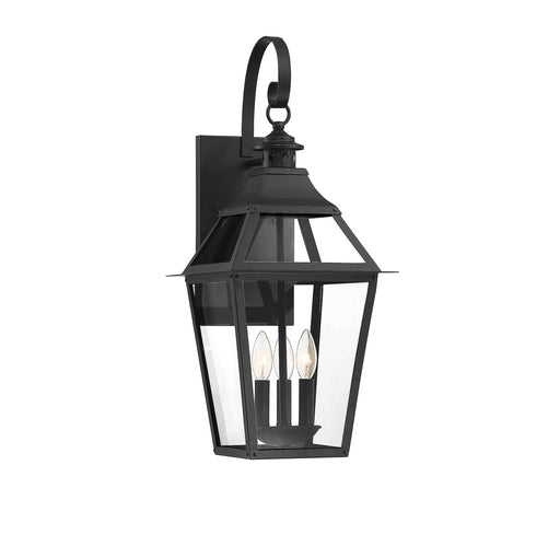 Jackson 3-Light Outdoor Sconce in Black With Gold Highlighted