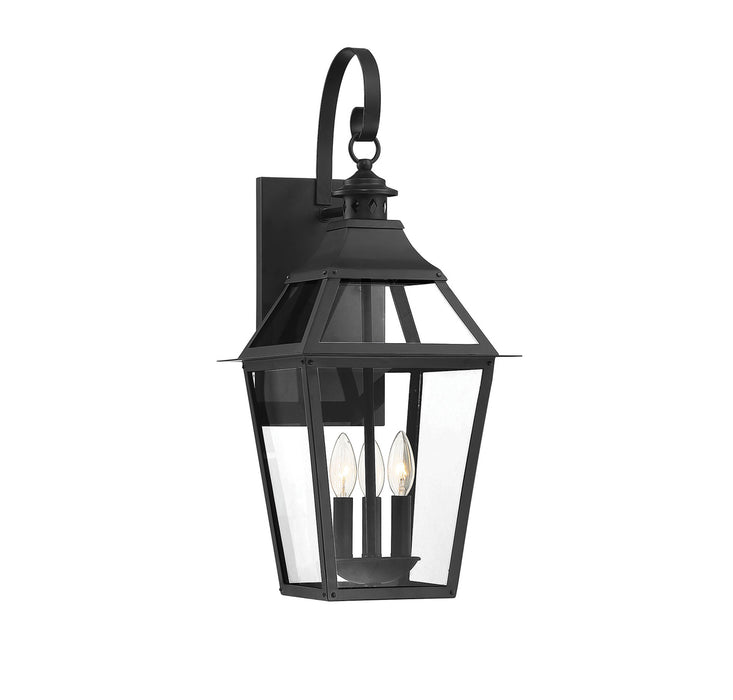 Jackson 3-Light Outdoor Sconce in Black With Gold Highlighted