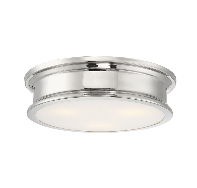 Watkins 3-Light Flush Mount in Polished Nickel