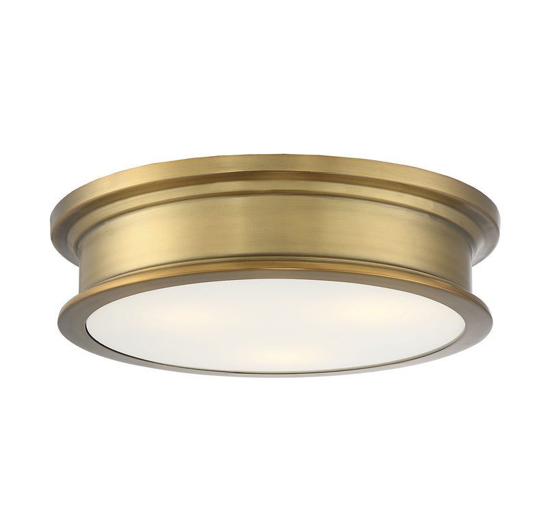 Watkins 3-Light Flush Mount in Warm Brass