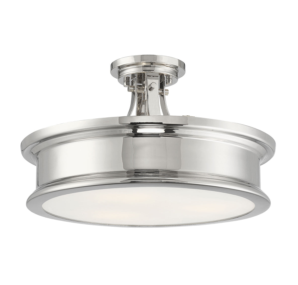 Watkins 3-Light Semi-Flush in Polished Nickel