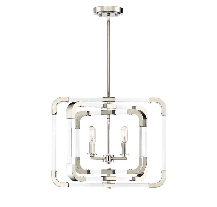 Rotterdam 4-Light Semi-Flush in Polished Nickel