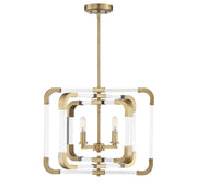 Rotterdam 4-Light Semi-Flush in Warm Brass
