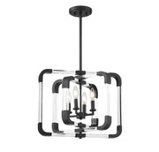 Rotterdam 4-Light Semi-Flush in Matte Black
