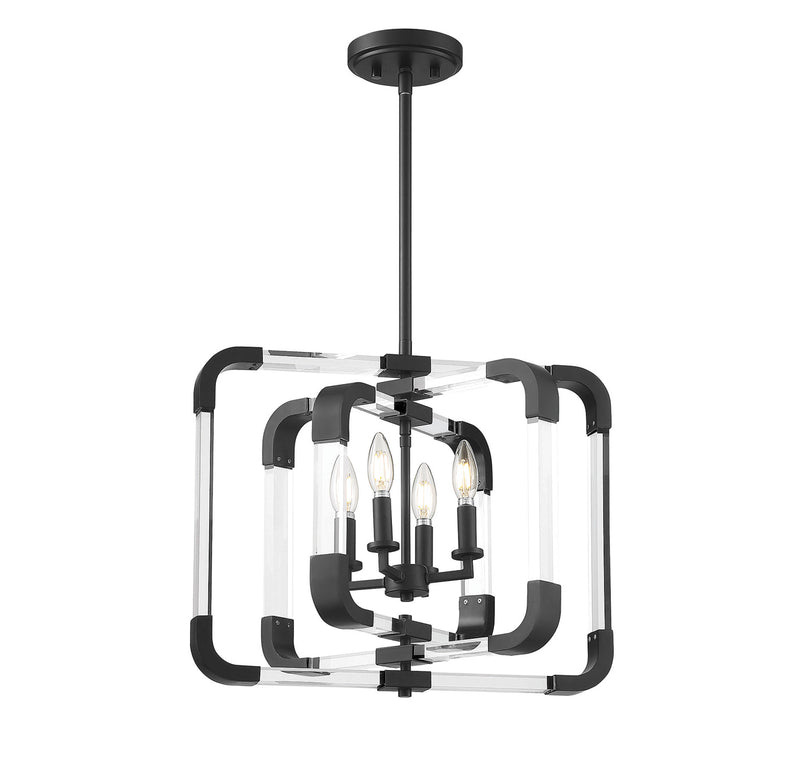 Rotterdam 4-Light Semi-Flush in Matte Black