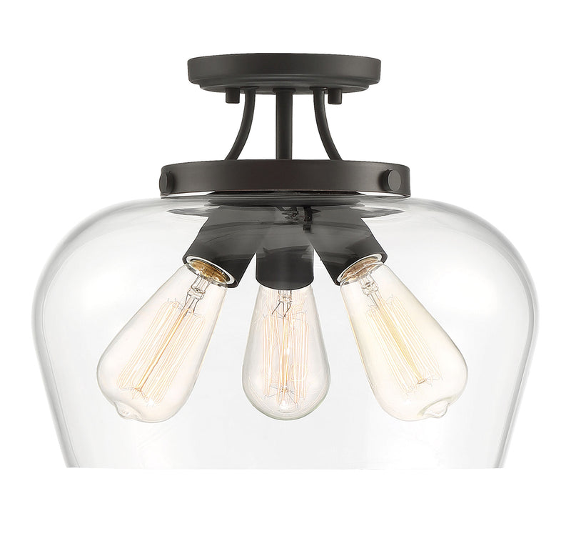 Octave 3-Light Semi-Flush in English Bronze