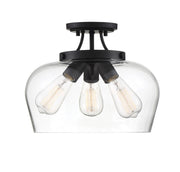Octave 3-Light Semi-Flush in Black